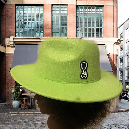 Nickel G. Navy Lime Green Unisex Fedora Hat