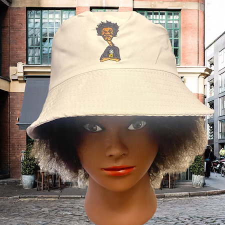 Nickel G. White with Black Logo Bucket Hat