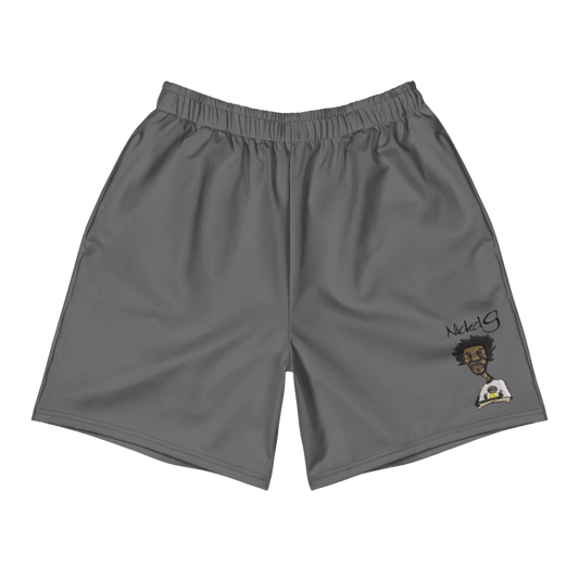 All-Over Print Unisex Grey Athletic Long Shorts