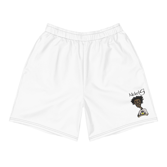 All-Over Print Unisex White Athletic Long Shorts