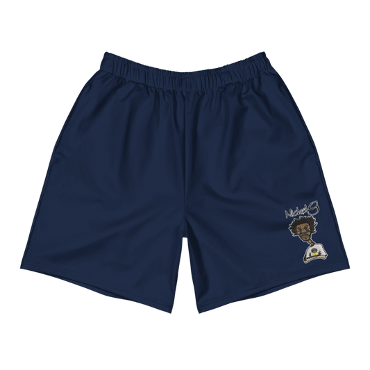All-Over Print Unisex Navy Blue Athletic Long Shorts