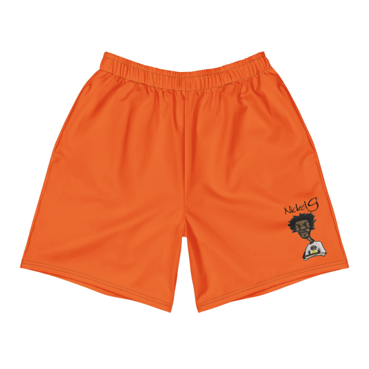 All-Over Print Unisex Orange Athletic Long Shorts