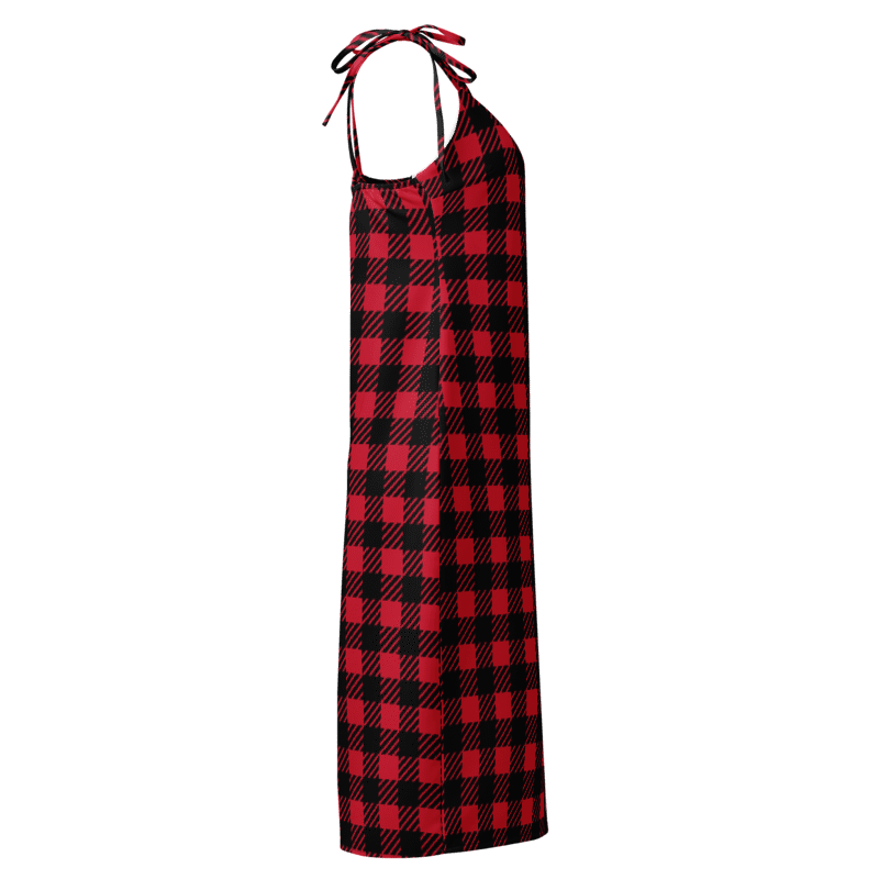 Women's Red & Black Plaid Graphic Summer Dress By Penny G.