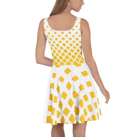 Women's Yellow & White Graphic Summer Dress By Penny G.
