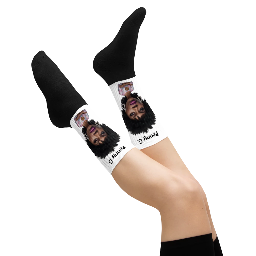 Penny G.  Women's Black & White Socks