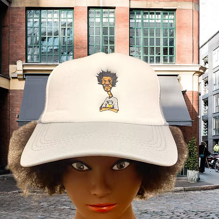 Nickel G. Grey and White Unisex Trucker Cap