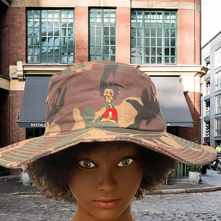Nickel G. Camouflage With Red Logo Bucket Hat