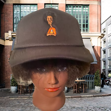 Nickel G. Black With Orange Logo Unisex Trucker Cap