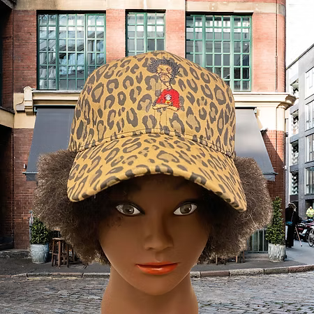 Nickel G. Cheetah Print Red Logo Trucker Cap