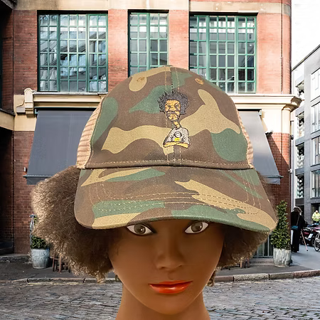 Nickel G. Green and Brown Unisex Trucker Cap