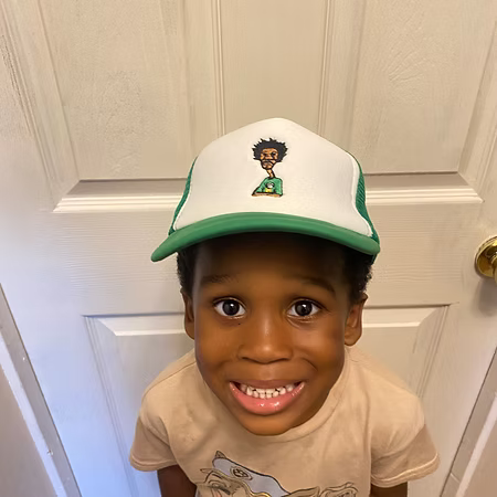 Nickel G. Green and White Unisex Kids Trucker Cap