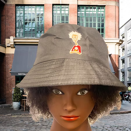 Nickel G. Black with Red Logo Bucket Hat