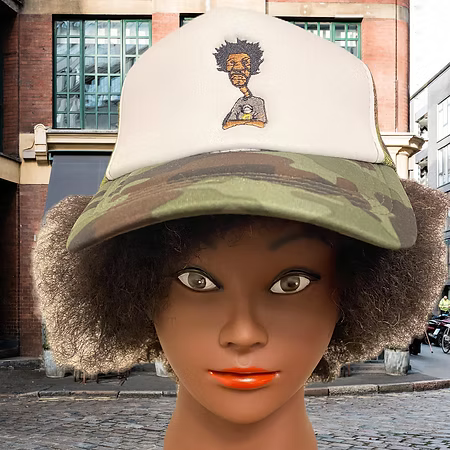 Nickel G. Camouflage and White Unisex Trucker Cap