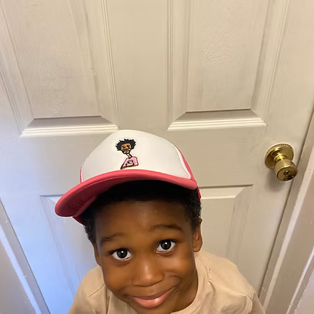 Nickel G. Pink and White Unisex Kids Trucker Cap