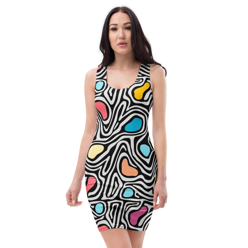 Women's Multicolor Zebra Print Graphic Summer Dress