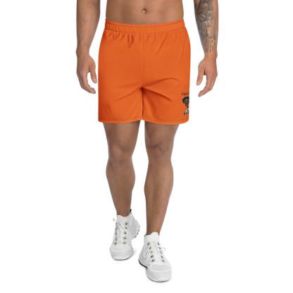 All-Over Print Unisex Orange Athletic Long Shorts