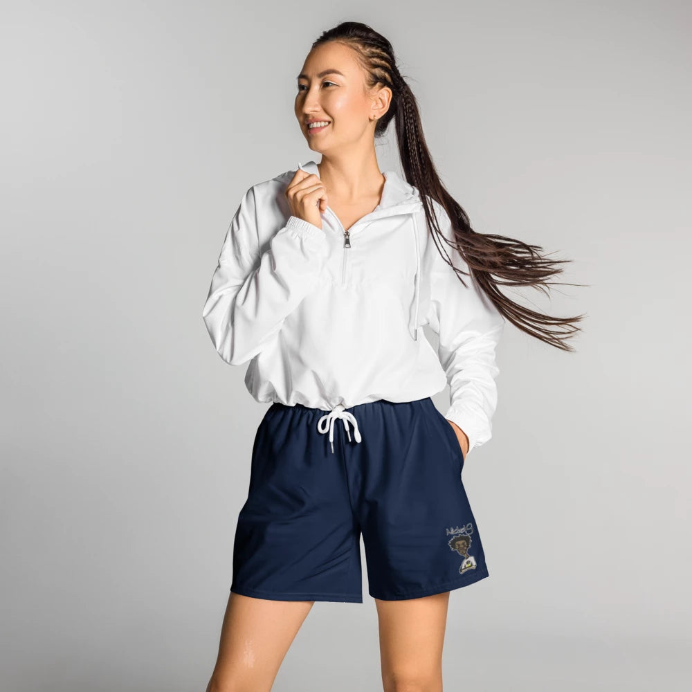 All-Over Print Unisex Navy Blue Athletic Long Shorts