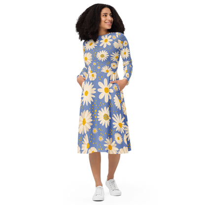 Women's Blooming Daisies Graphic Summer Dress