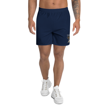 All-Over Print Unisex Navy Blue Athletic Long Shorts