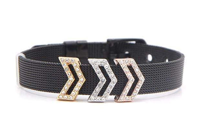 3 Chevron Pavé Charm Bracelet