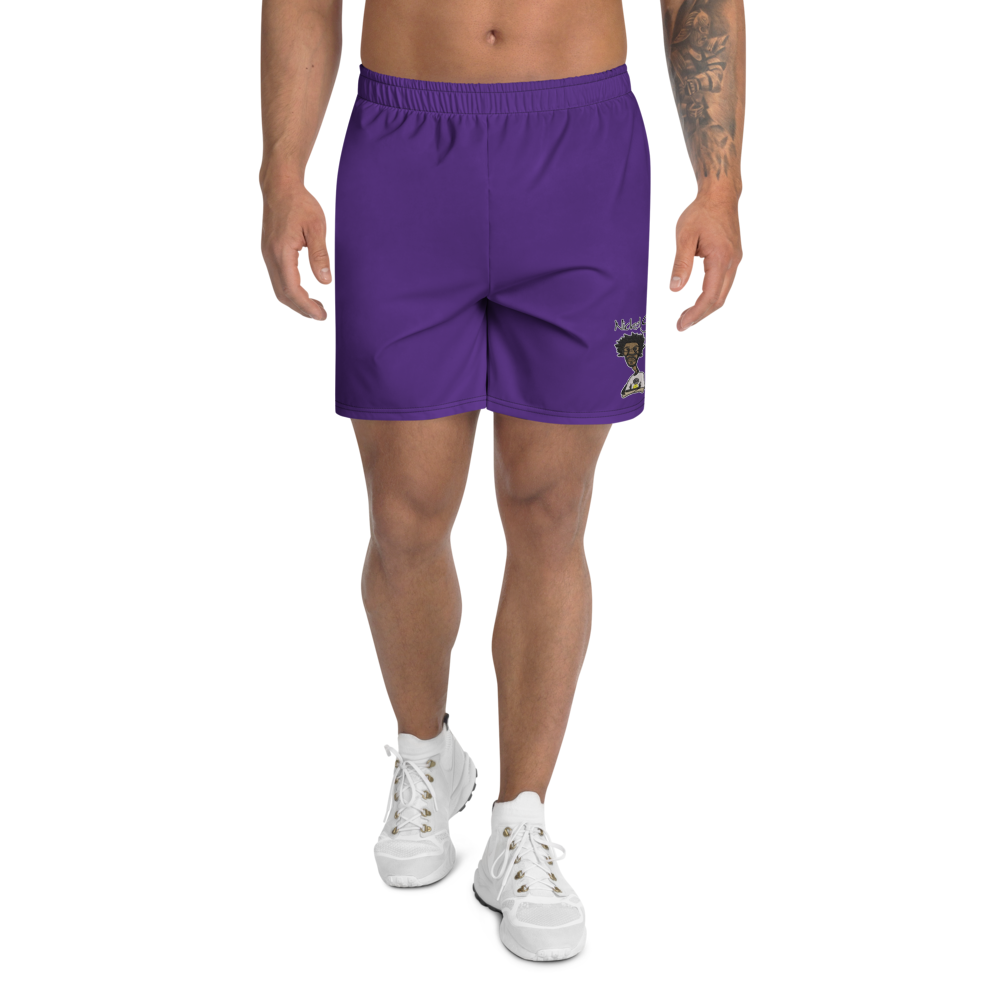 All-Over Print Unisex Purple Athletic Long Shorts