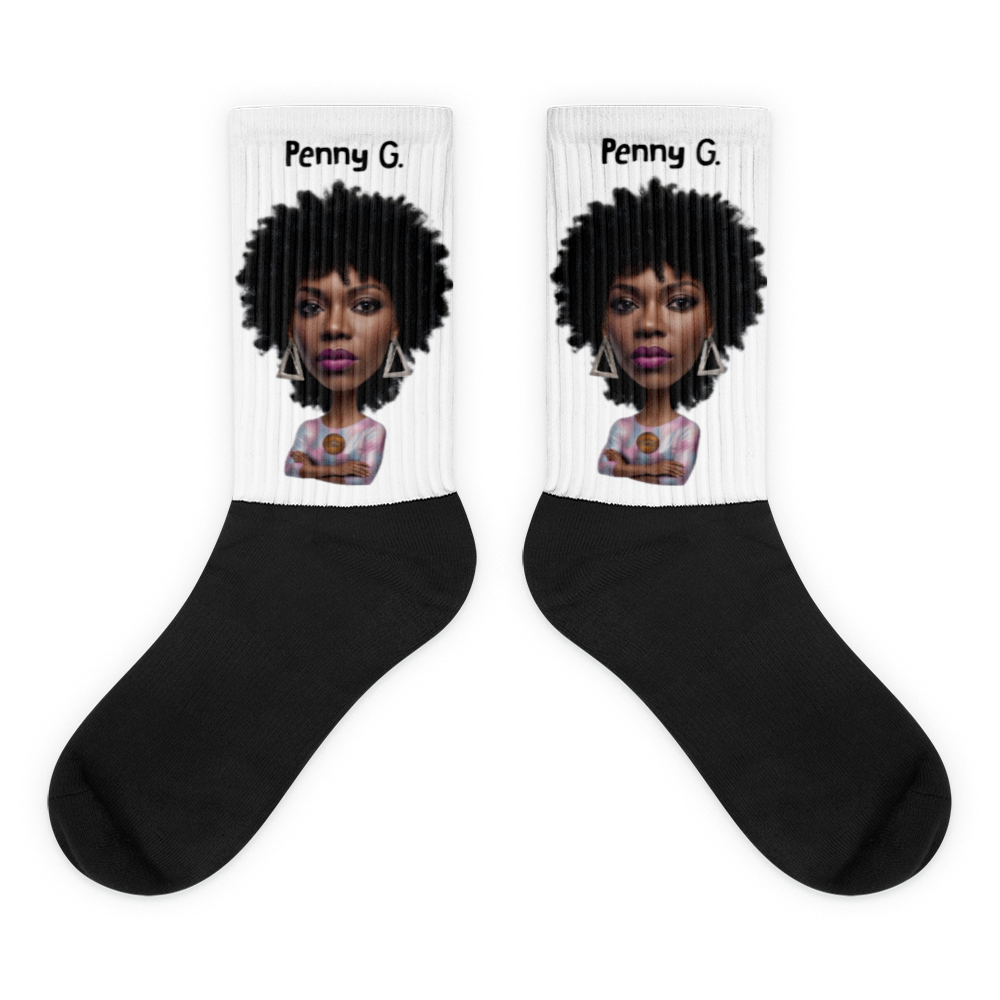 Penny G.  Women's Black & White Socks