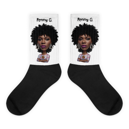 Penny G.  Women's Black & White Socks