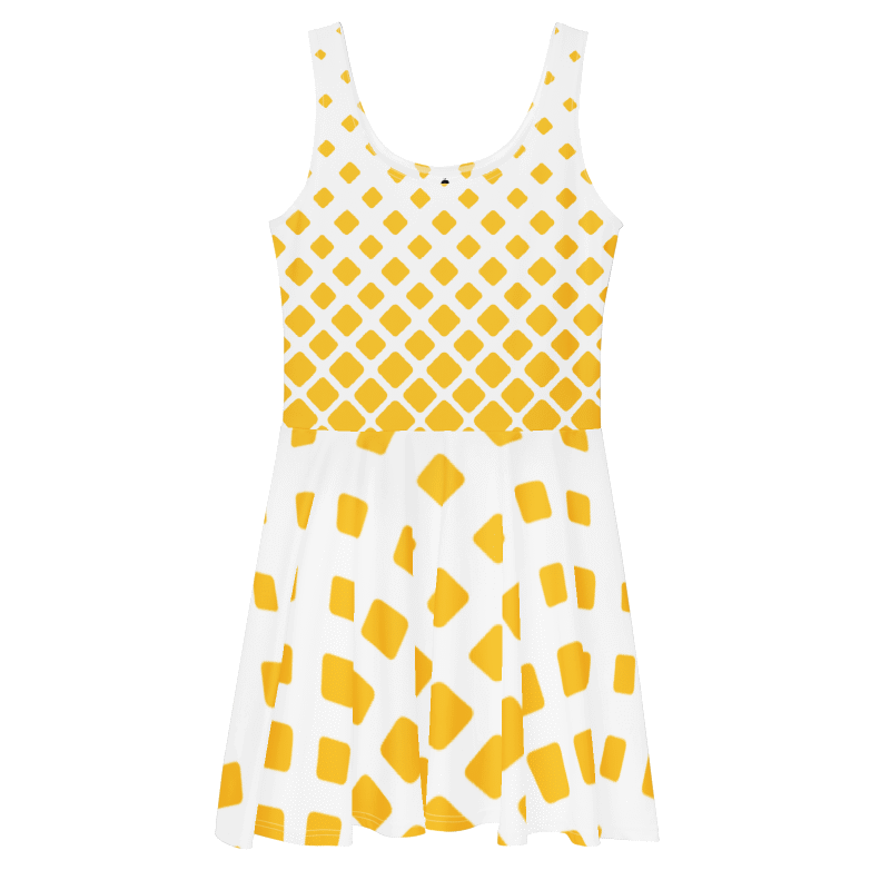 Women's Yellow & White Graphic Summer Dress By Penny G.
