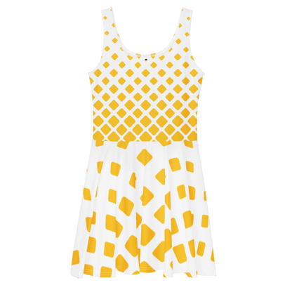 Women's Yellow & White Graphic Summer Dress By Penny G.