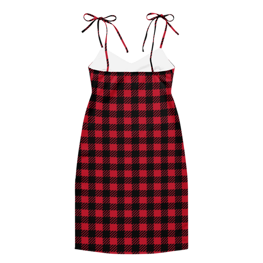 Women's Red & Black Plaid Graphic Summer Dress By Penny G.