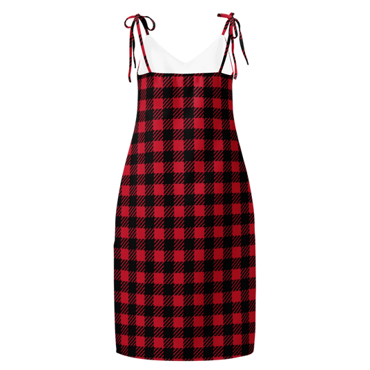 Women's Red & Black Plaid Graphic Summer Dress By Penny G.