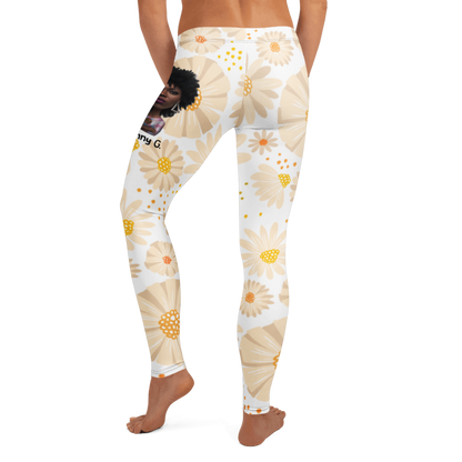 Penny G. The White Floral Arrangement Leggings