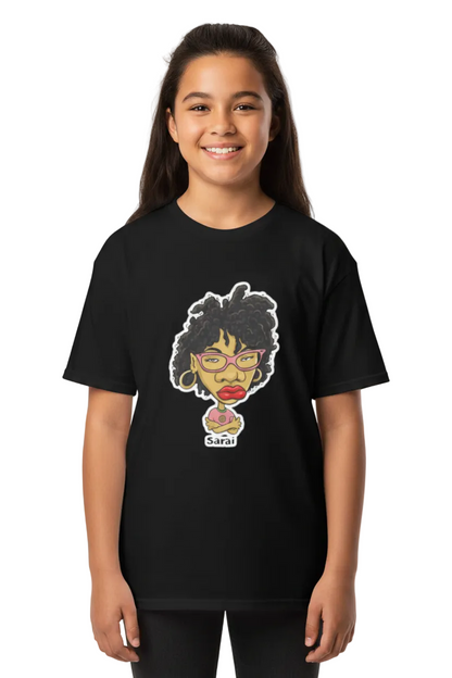 Sarai Black Tee for Girls By Penny G.