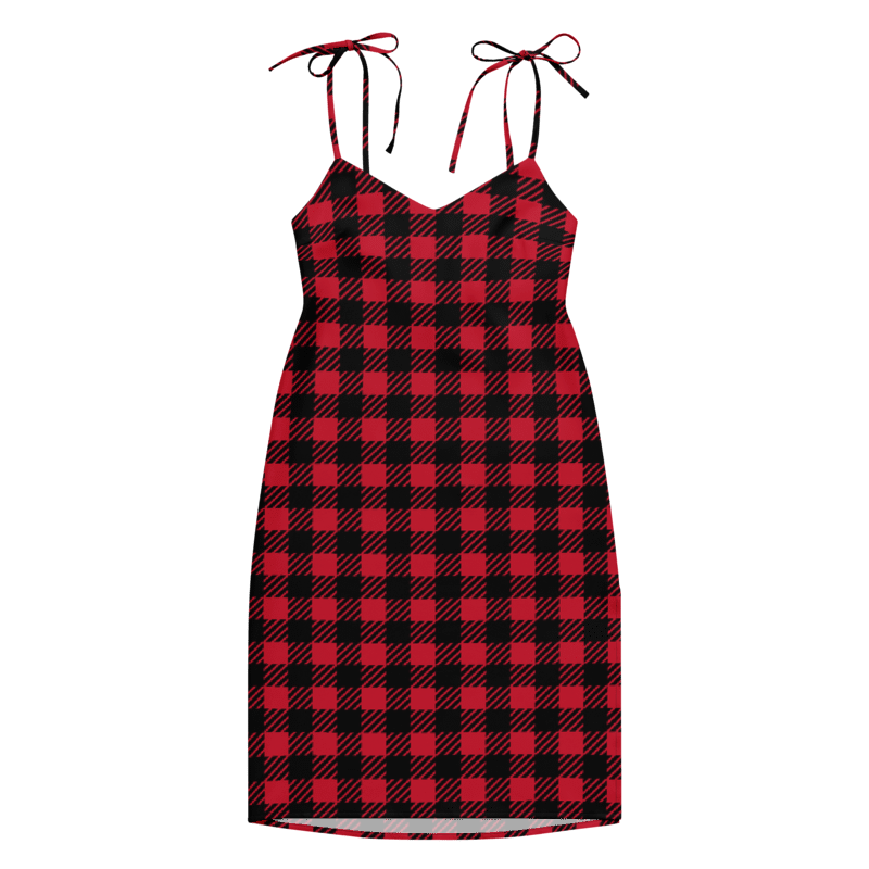 Women's Red & Black Plaid Graphic Summer Dress By Penny G.