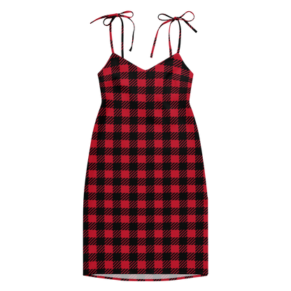 Women's Red & Black Plaid Graphic Summer Dress By Penny G.