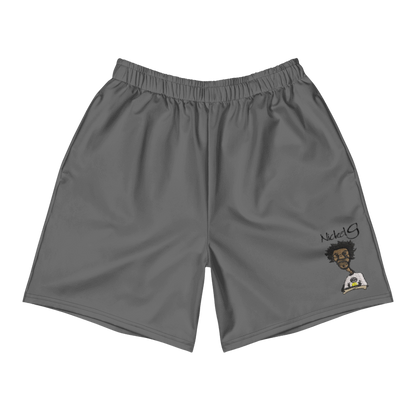All-Over Print Unisex Grey Athletic Long Shorts