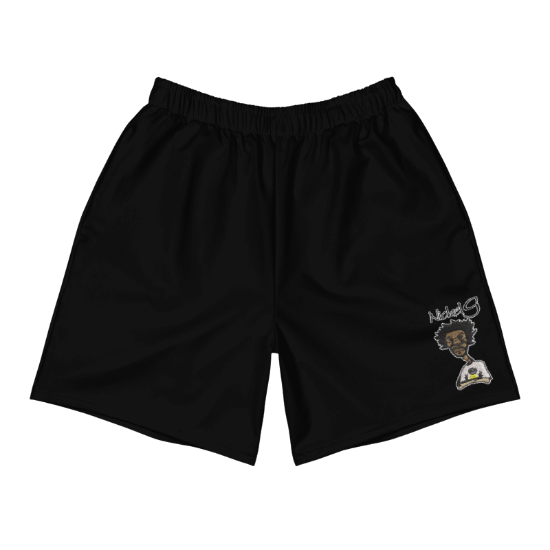 All-Over Print Unisex Black Athletic Long Shorts