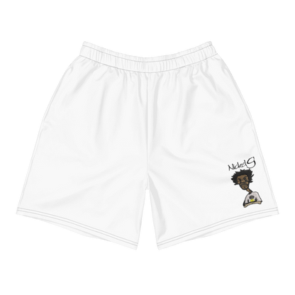 All-Over Print Unisex White Athletic Long Shorts