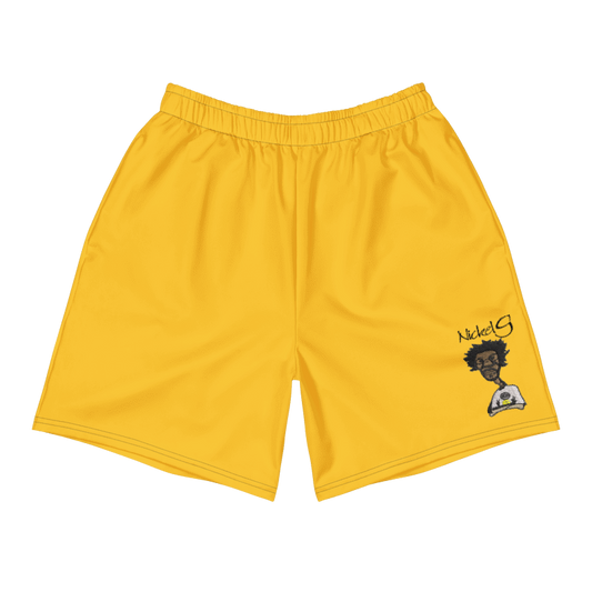 All-Over Print Unisex Yellow Athletic Long Shorts