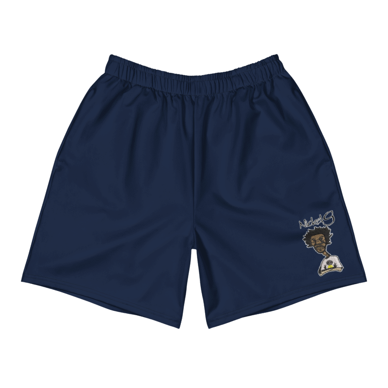 All-Over Print Unisex Navy Blue Athletic Long Shorts