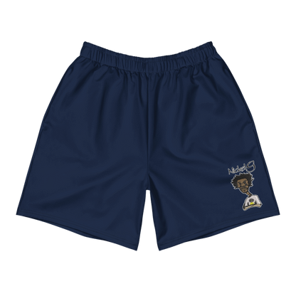 All-Over Print Unisex Navy Blue Athletic Long Shorts