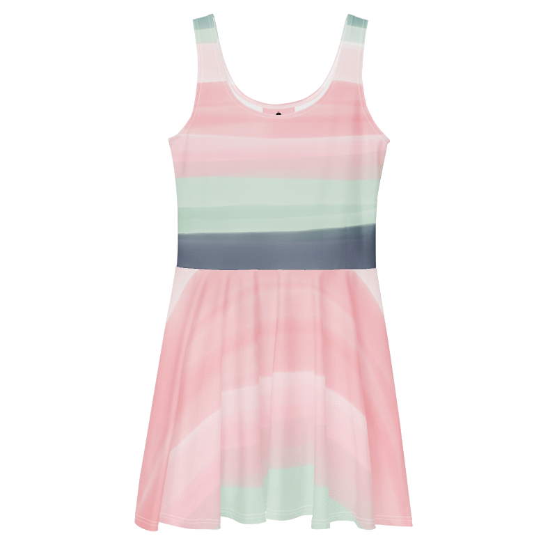 Women's Pink & Blue Graphic Summer Dress By Penny G.