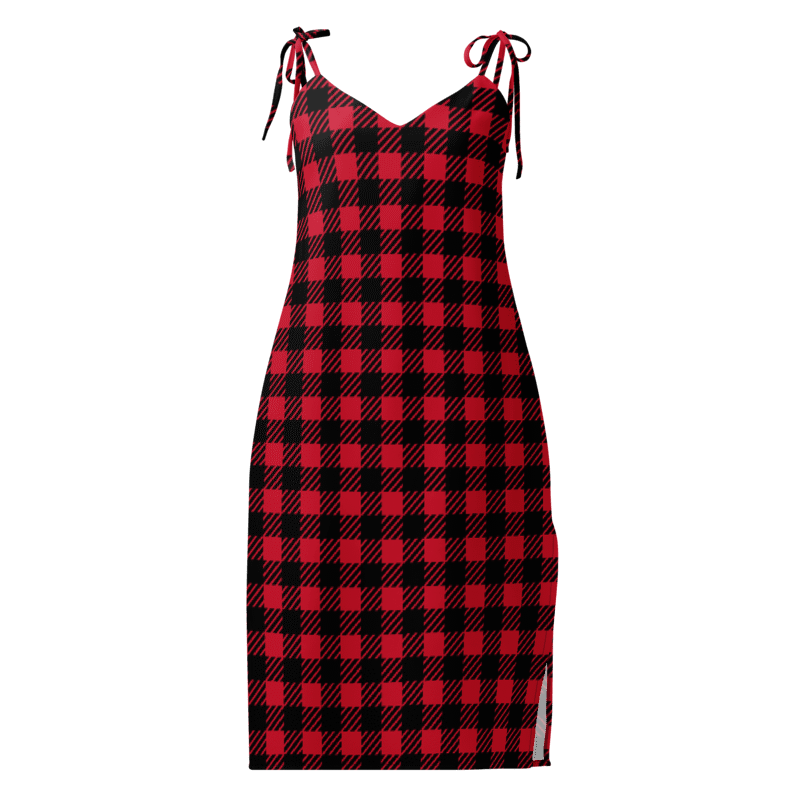 Women's Red & Black Plaid Graphic Summer Dress By Penny G.