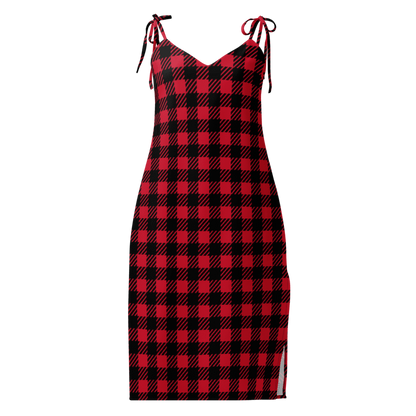 Women's Red & Black Plaid Graphic Summer Dress By Penny G.