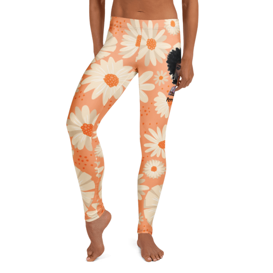 Penny G. The Orange Floral Arrangement Leggings