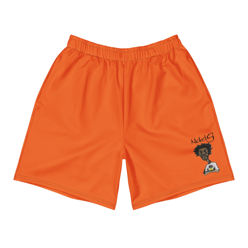 All-Over Print Unisex Orange Athletic Long Shorts