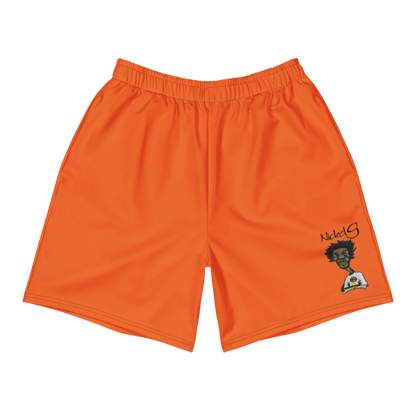All-Over Print Unisex Orange Athletic Long Shorts