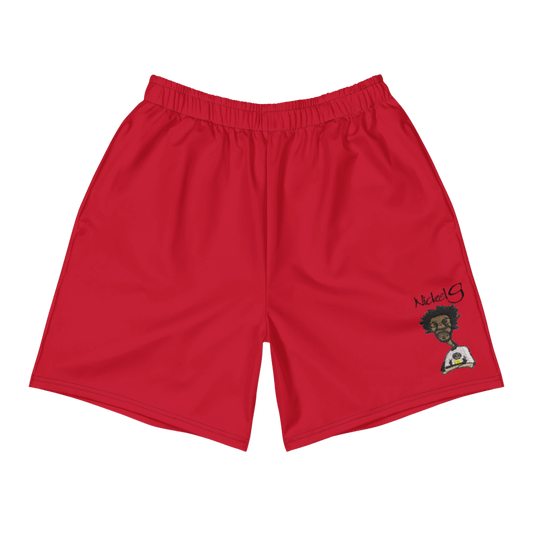 All-Over Print Unisex Red Athletic Long Shorts