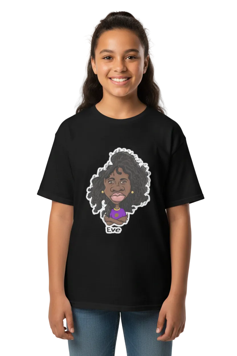 Eve Black Tee for Girls By Penny G.