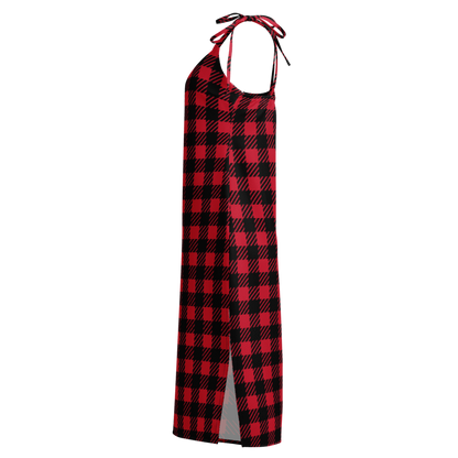 Women's Red & Black Plaid Graphic Summer Dress By Penny G.